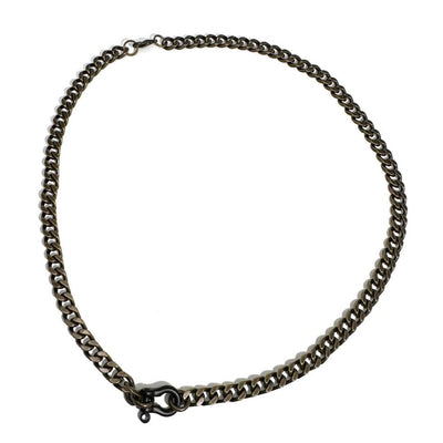 Rachel Nathan Matte Black Shackle Curb Chain Necklace
