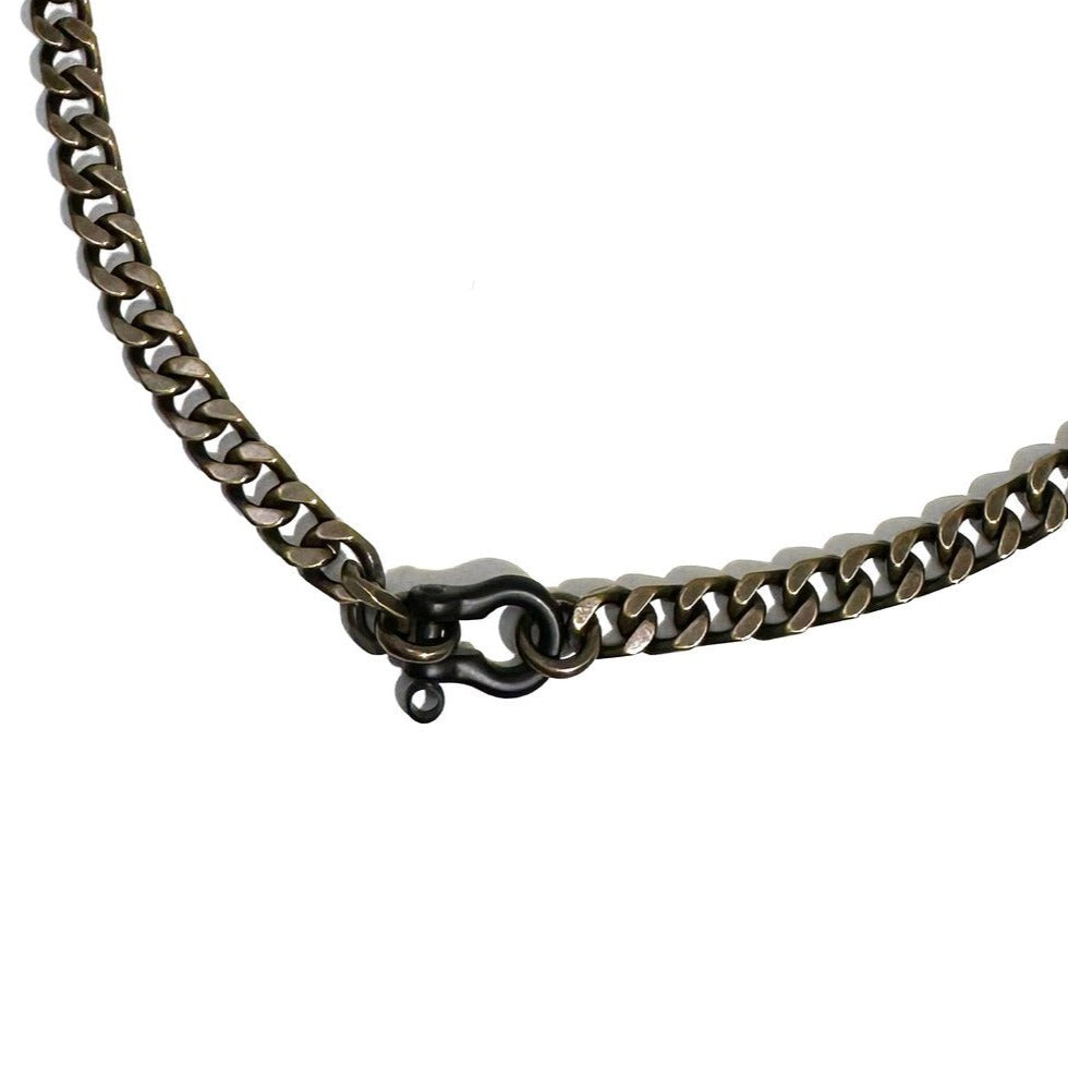 Rachel Nathan Matte Black Shackle Curb Chain Necklace