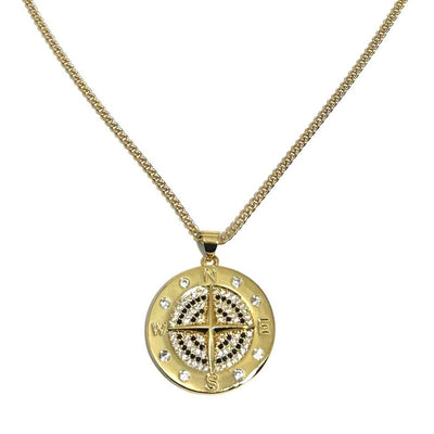 Rachel Nathan Compass Oval Link Chain Necklace