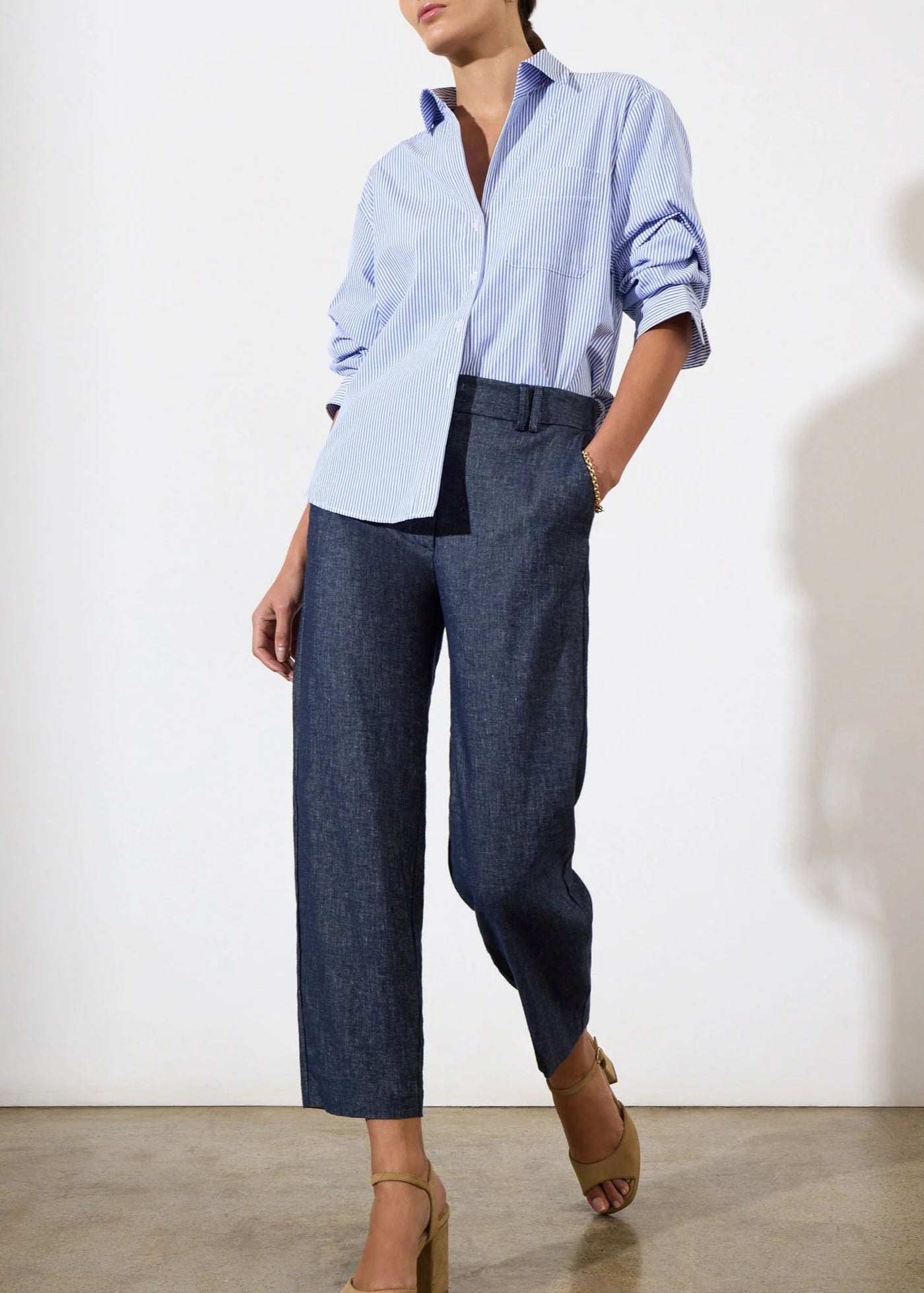 Brochu Walker Pia Shirt Blue Stripe