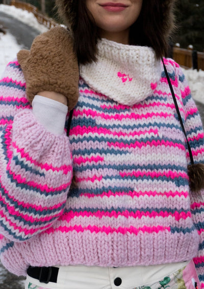 GOGO No Waste Wool Pullover - Strawberry Pink/Multicolour