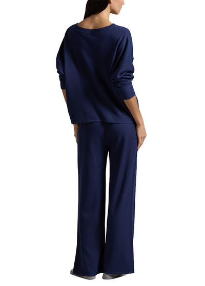 Polo Ralph Lauren Club Waffle Set Crew Wide Pant Navy