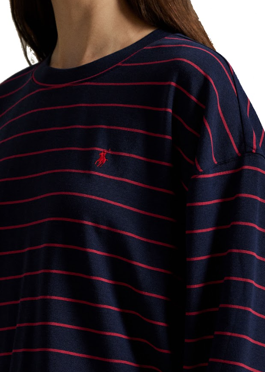 Polo Ralph Lauren Crew Neck Wide Leg Pant Set Hunter Navy