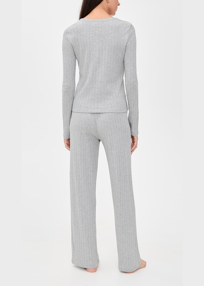 Polo Ralph Lauren Henley Wide Leg Sleep Set Heather Grey