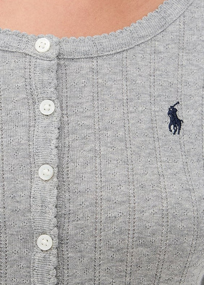 Polo Ralph Lauren Henley Wide Leg Sleep Set Heather Grey