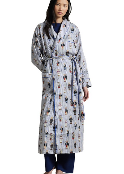 Polo Ralph Lauren Heritage Robe Allover Bear Snowfall Blue