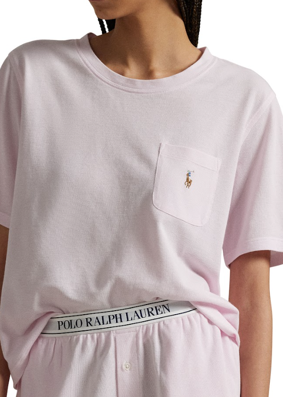 Polo Ralph Lauren Knit Oxford S/S Short Set Pink Lady