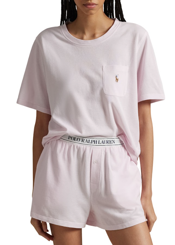 Polo Ralph Lauren Knit Oxford S/S Short Set Pink Lady