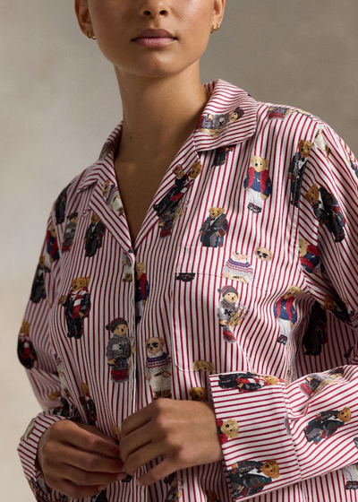 Polo Ralph Lauren Madison PJ Set Allover Bear Red