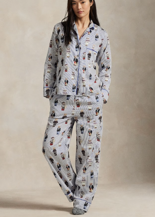 Polo Ralph Lauren Madison PJ Set Allover Bear Snowfall Blue