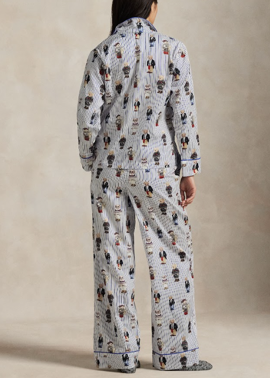 Polo Ralph Lauren Madison PJ Set Allover Bear Snowfall Blue