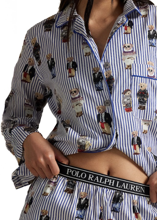 Polo Ralph Lauren Madison PJ Set Allover Bear Snowfall Blue