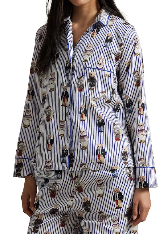 Polo Ralph Lauren Madison PJ Set Allover Bear Snowfall Blue