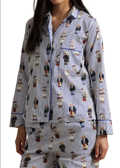 Polo Ralph Lauren Madison PJ Set Allover Bear Snowfall Blue