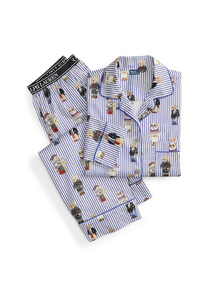 Polo Ralph Lauren Madison PJ Set Allover Bear Snowfall Blue