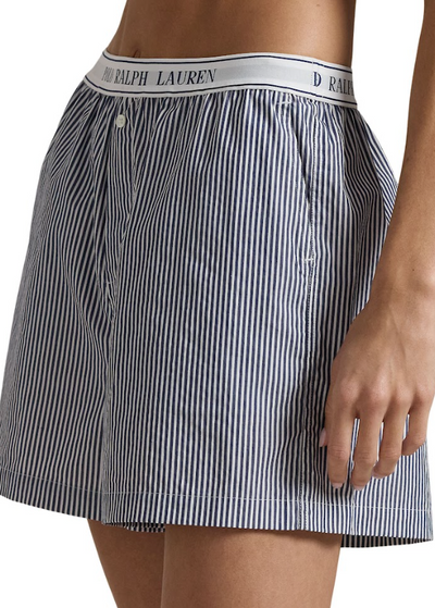 Polo Ralph Lauren Stripe Boxer w/ Logo Elastic White Cloud Beacon Blue