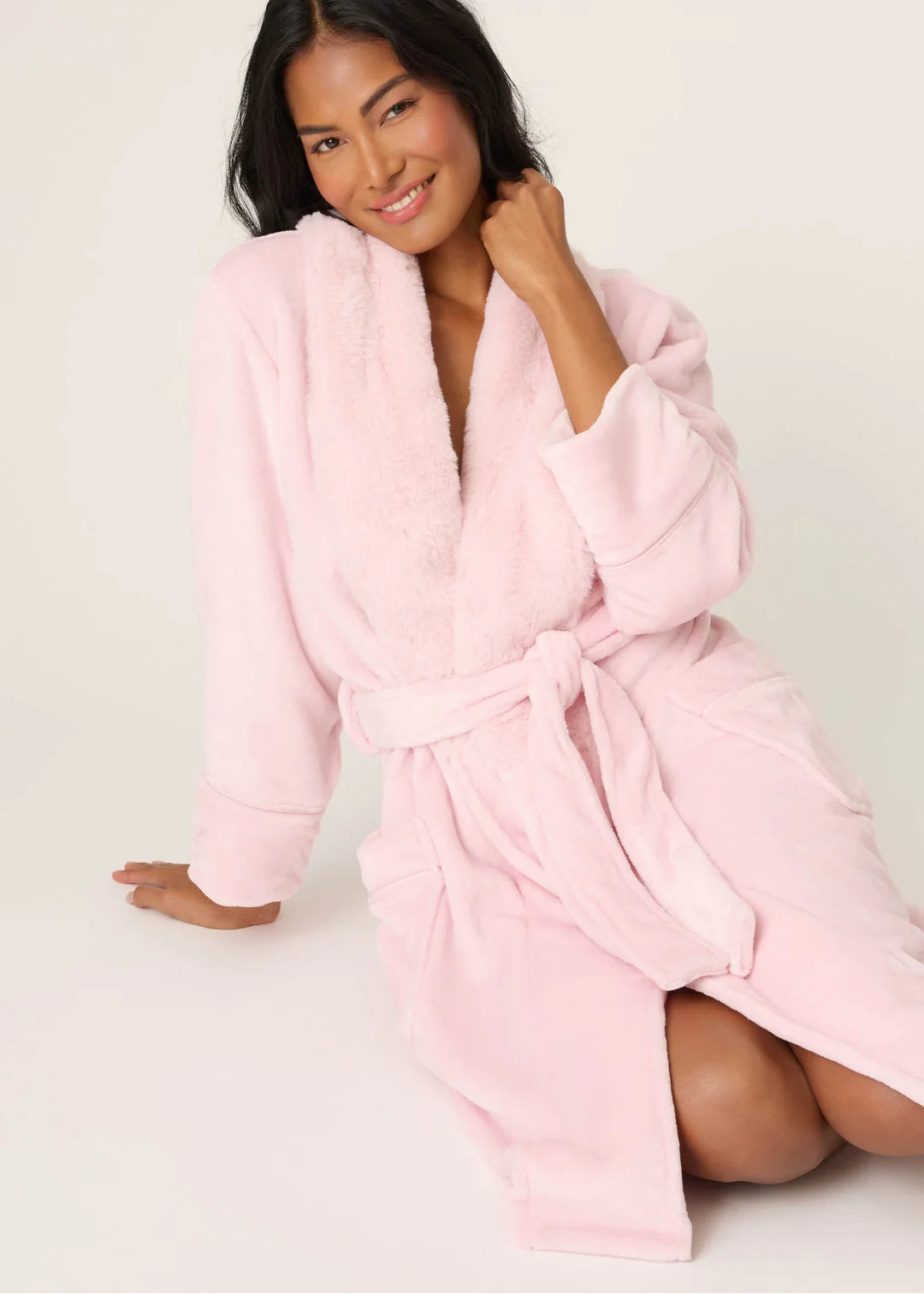 PJ Salvage Luxe Plush Solid Robe Ballet Pink – Shop The Pink Door