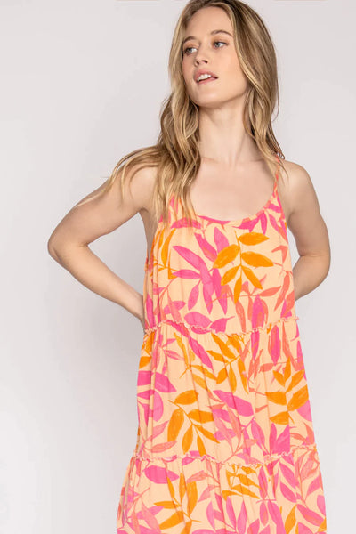 PJ Salvage Tropical Punch Dress - Orange Crush