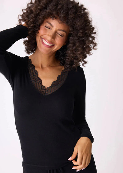Pj Salvage Lacey Basic L/S Black