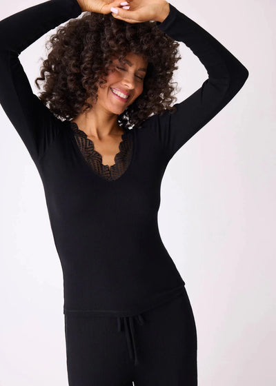 Pj Salvage Lacey Basic L/S Black
