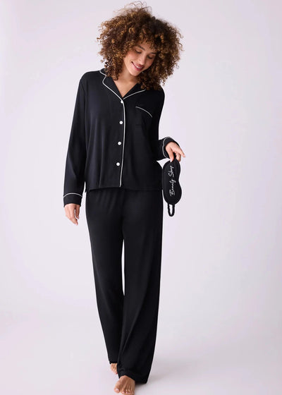 Pj Salvage Modal Basic Pj Set W/ Eyemask Black