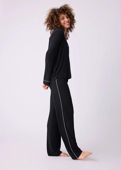 Pj Salvage Modal Basic Pj Set W/ Eyemask Black