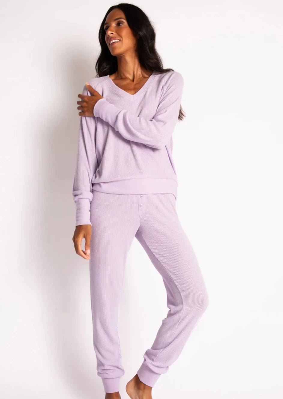 PJ Salvage Textured Essentials Pants - Lavender