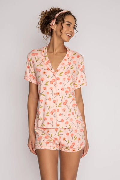 PJ Salvage Cherry Shorts Pj Set - Pink Dream