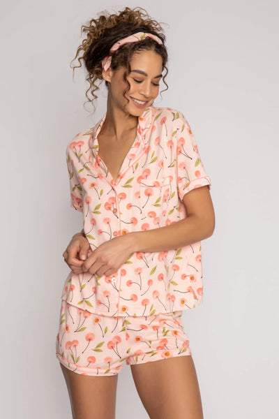 PJ Salvage Cherry Shorts Pj Set - Pink Dream