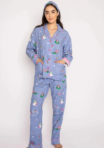 PJ Salvage Flannel PJ Set - Peri Peri