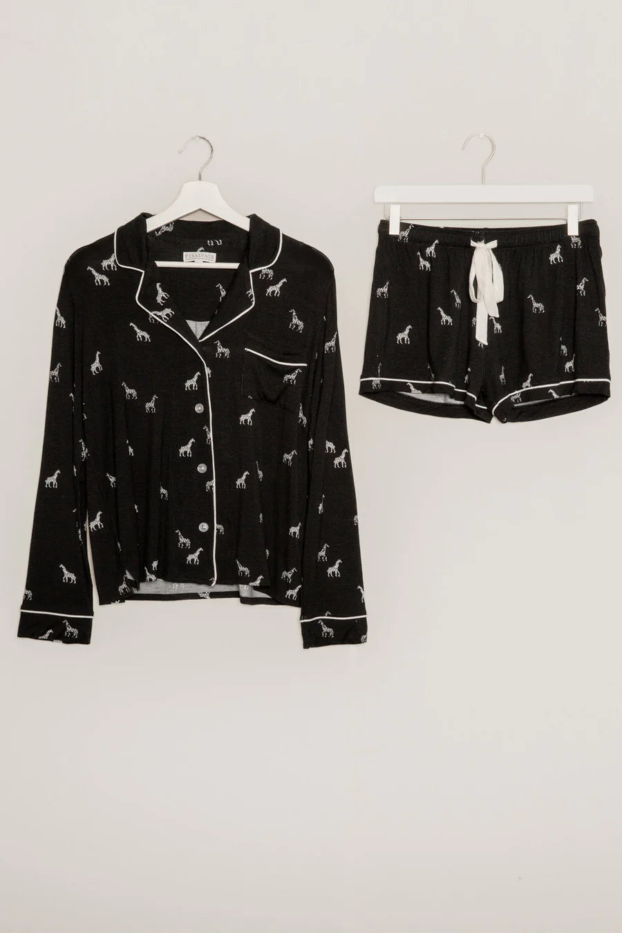 PJ Salvage Giraffe Manor Short Pj Set - Black