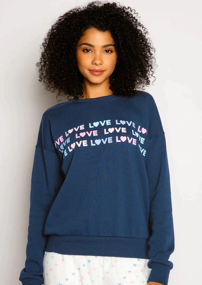 PJ Salvage Mad “Love” L/S Top - Navy