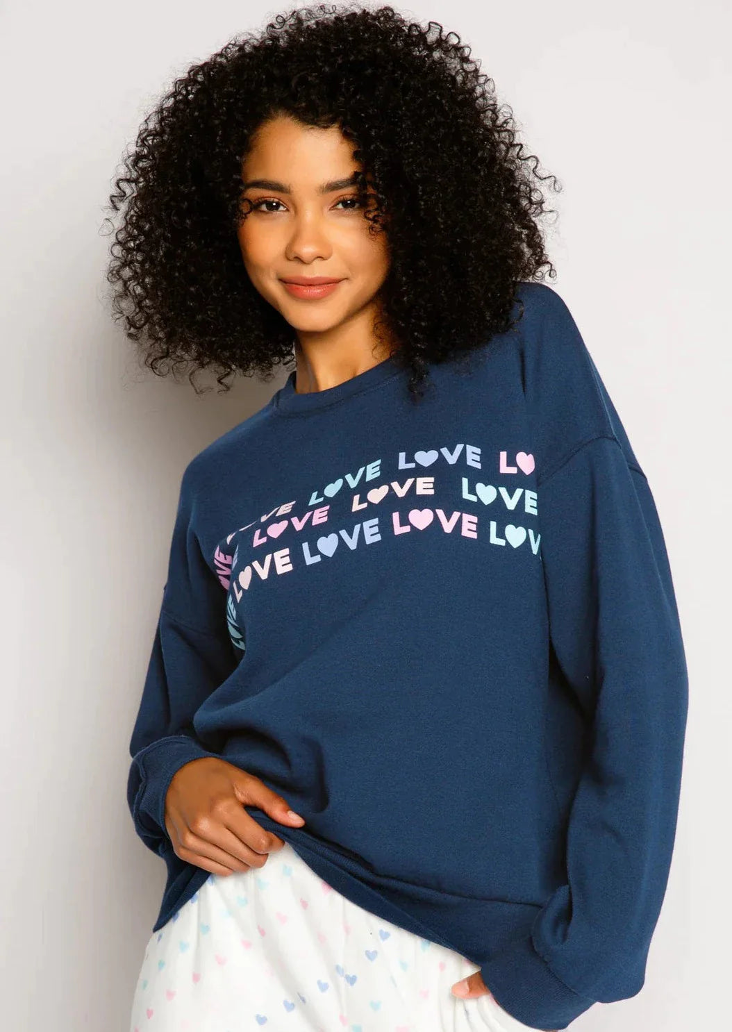 PJ Salvage Mad “Love” L/S Top - Navy