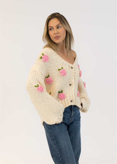 Lyla & Luxe Rosie Chunky Cardigan Off White
