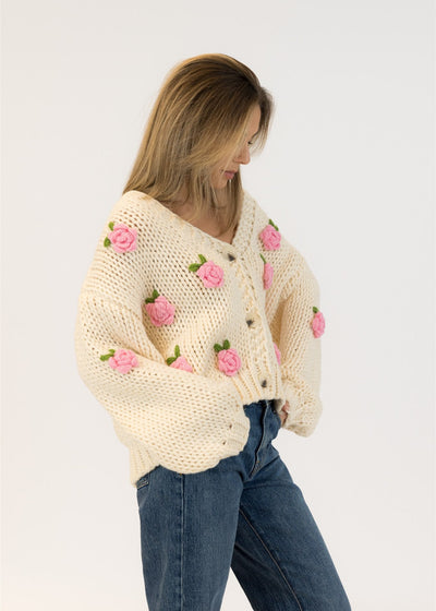 Lyla & Luxe Rosie Chunky Cardigan Off White