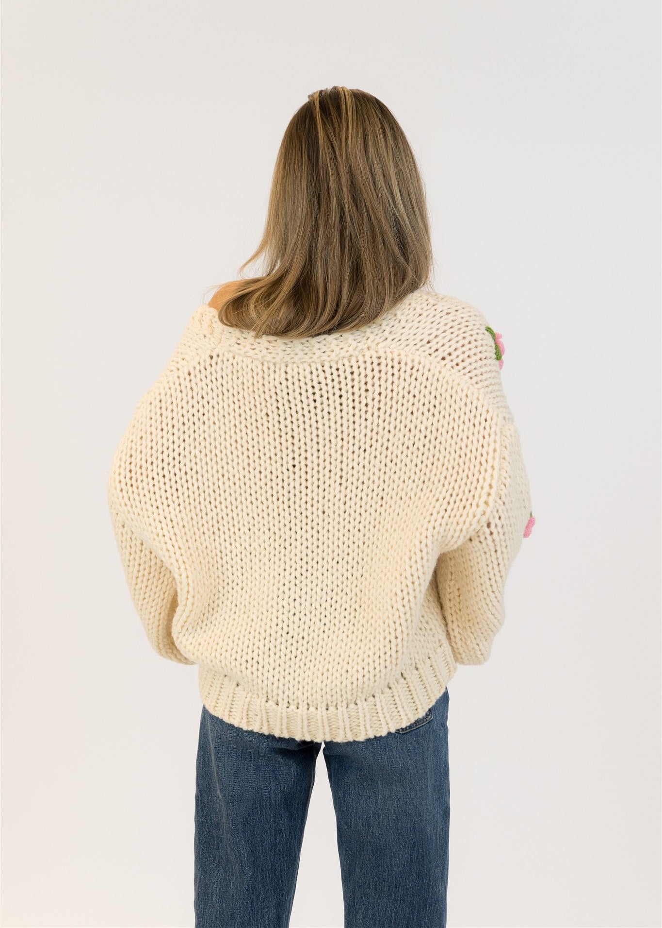 Lyla & Luxe Rosie Chunky Cardigan Off White
