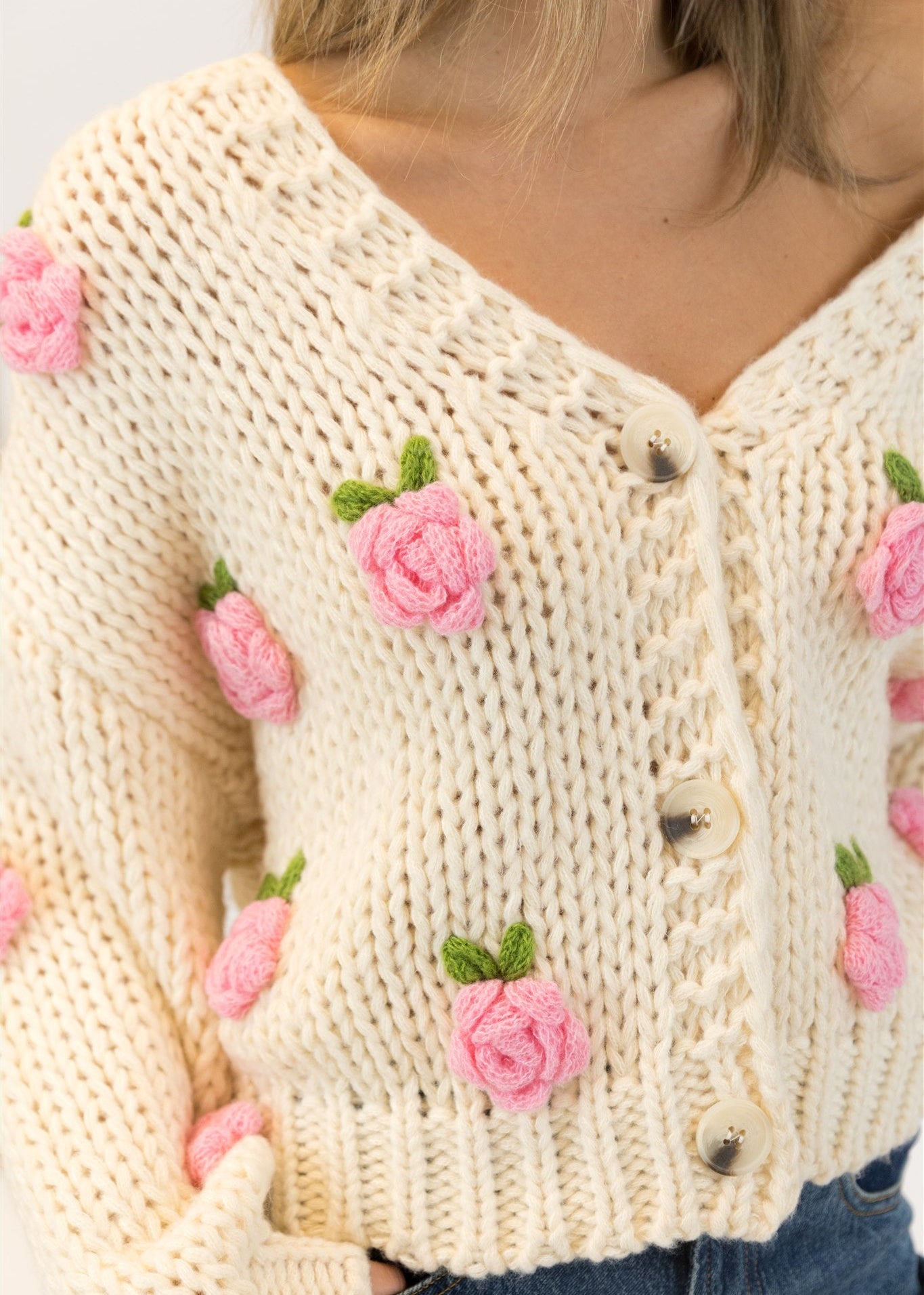Lyla & Luxe Rosie Chunky Cardigan Off White