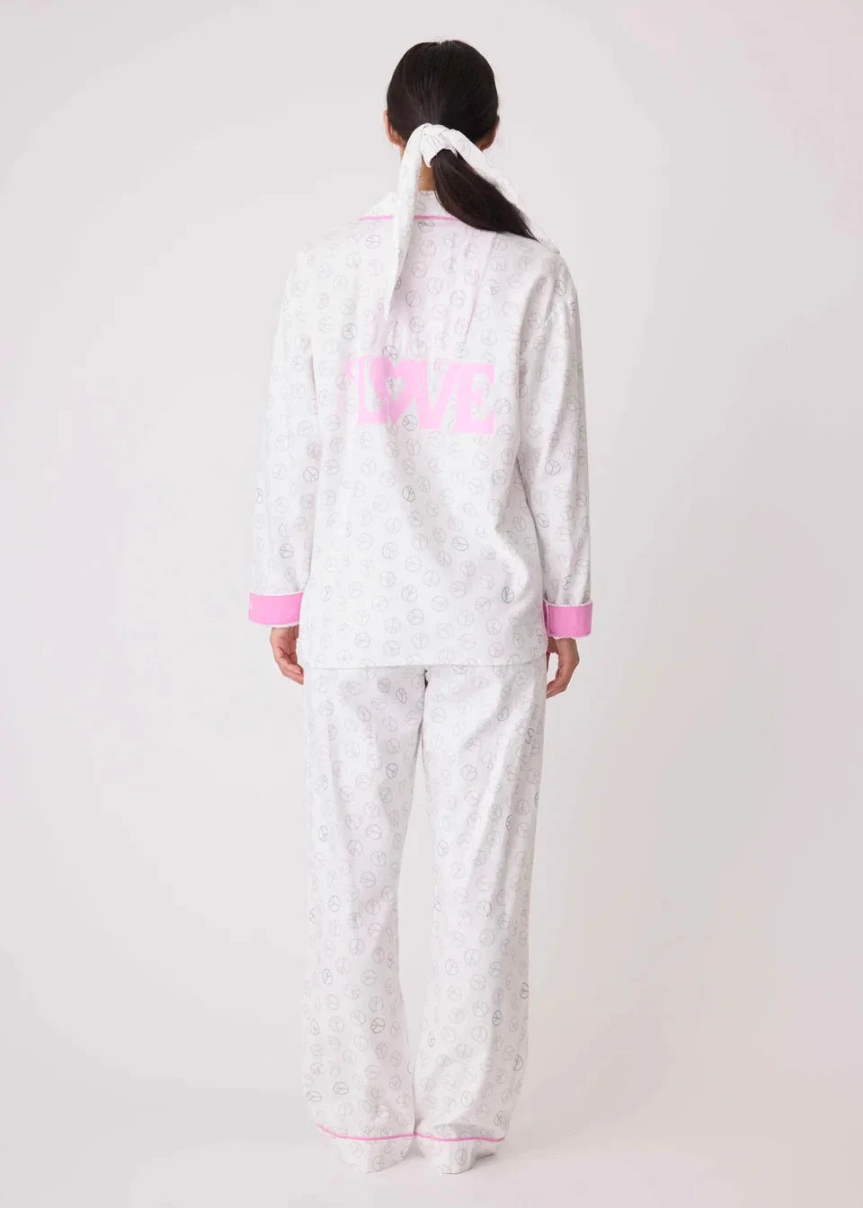 Pj Salvage Flannels Pj Set Ivory Peace & Love