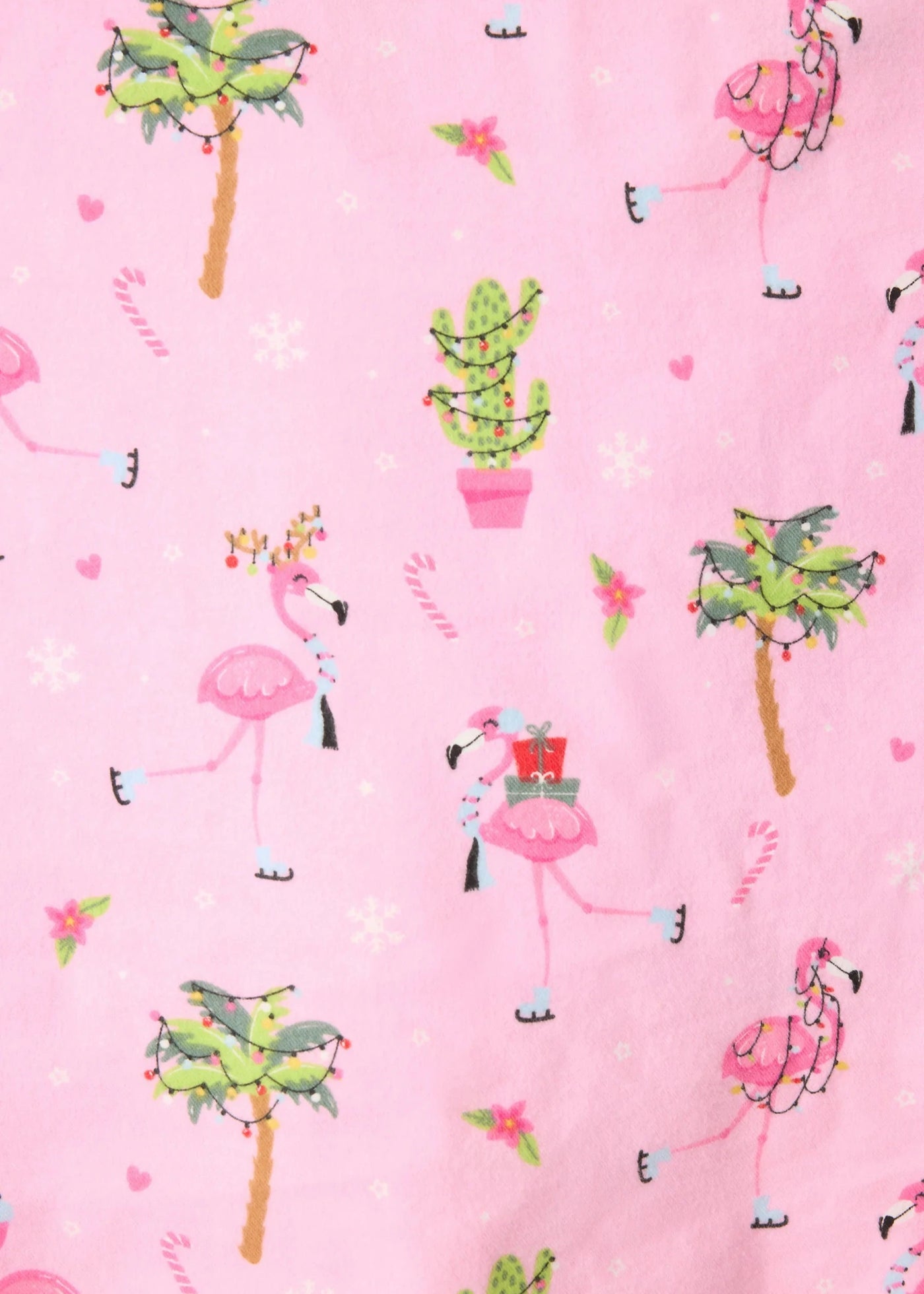 PJ Salvage Flannels Pj Set Pink Violet Flamingos