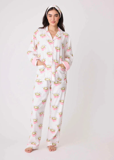 Pj Salvage Flannel Pj Set White Linen