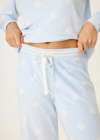 PJ Salvage Apres All Day Velour Pants Blue Whisper