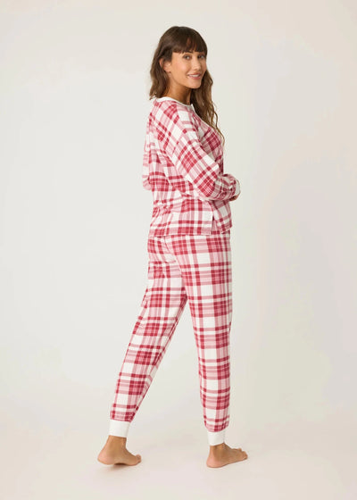 Pj Salvage Full Of Holiday Spirit Pj Set - Plaid Velour