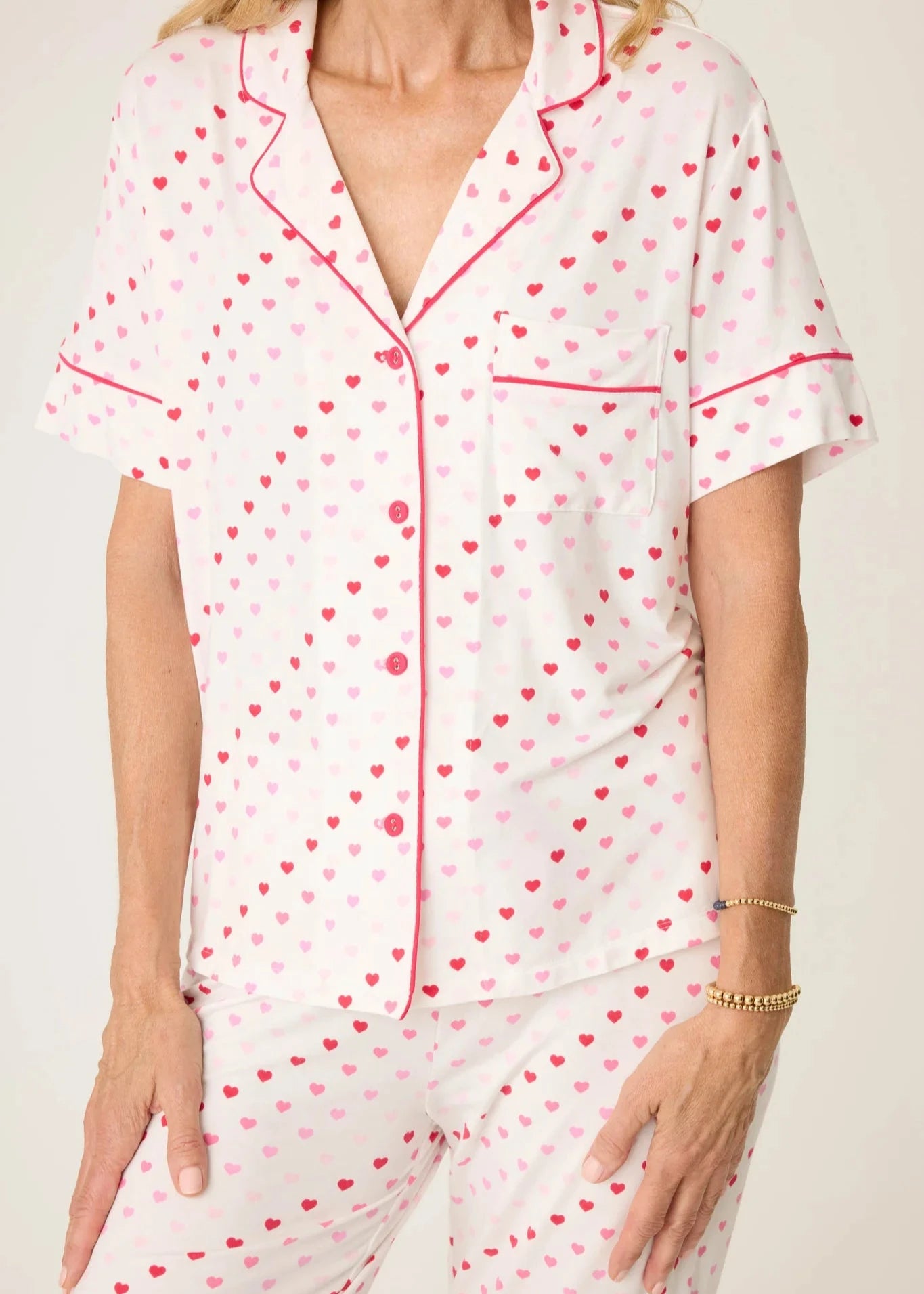 Pj Salvage Day Dreams Pj Set - Pink Hearts
