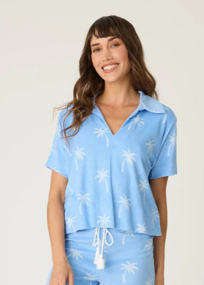 PJ Salvage Cabana Paradise Palm Print S/S Short Set