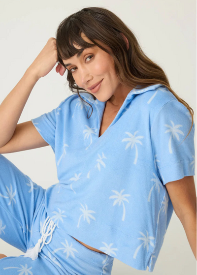 PJ Salvage Cabana Paradise Palm Print S/S Short Set