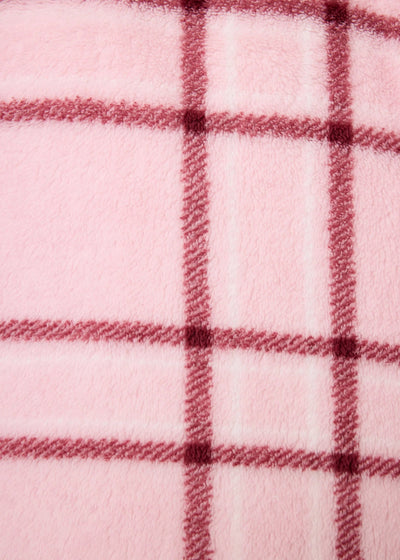 PJ Salvage Let’s Get Cozy Plaid Plush Jacket Baby Pink