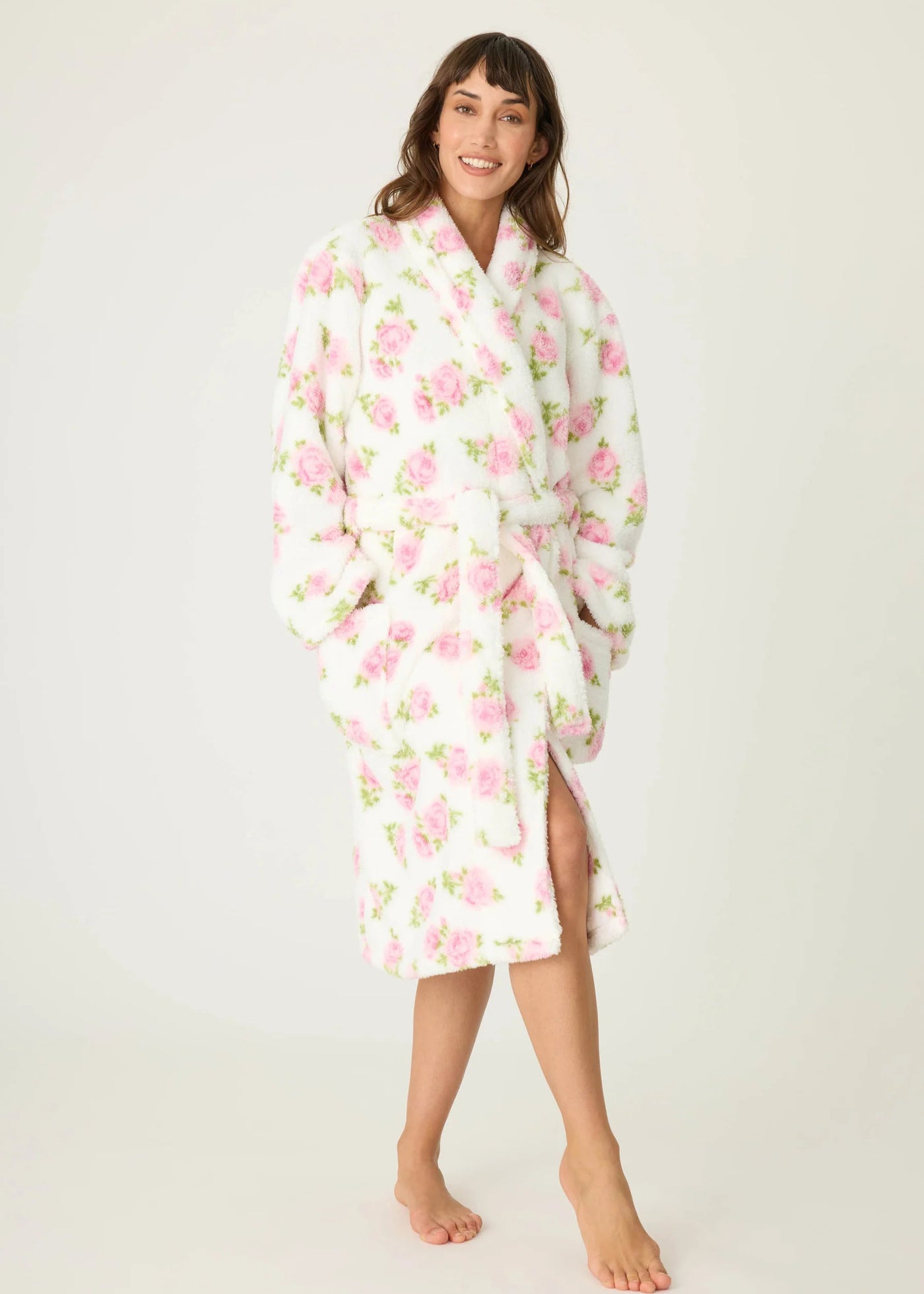 PJ Salvage Let’s Get Cozy Floral Print Robe Ivory
