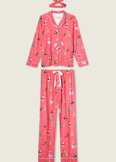 PJ Salvage Let’s Get Fizzical Flannel PJ Set Dark Coral