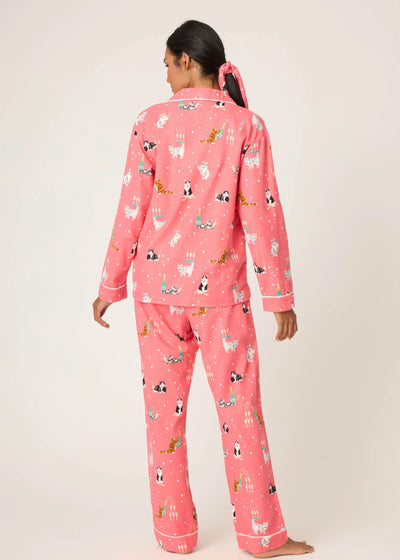 PJ Salvage Let’s Get Fizzical Flannel PJ Set Dark Coral