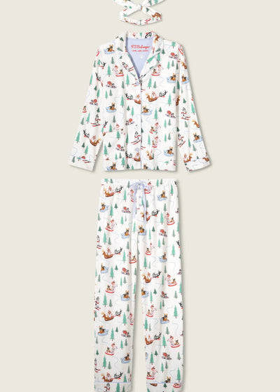 PJ Salvage Sleigh All Day Flannel PJ Set White